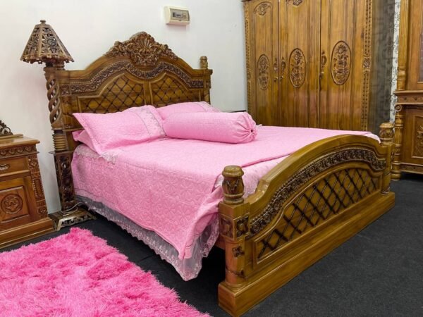 SET BILIK TIDUR COMBO SET KATIL QUEEN + ALMARI 3 PINTU + MEJA SOLEK FINISHING GRED A (Specialist Custom) - Image 2