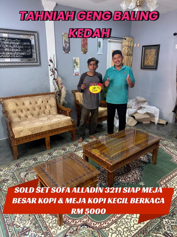 SET SOFA ALADIN 3211+ SIAP MEJA BESAR (1)+ SIAP MEJA KECIL(2) PERCUMA CERMIN KACA (P15) - Image 27