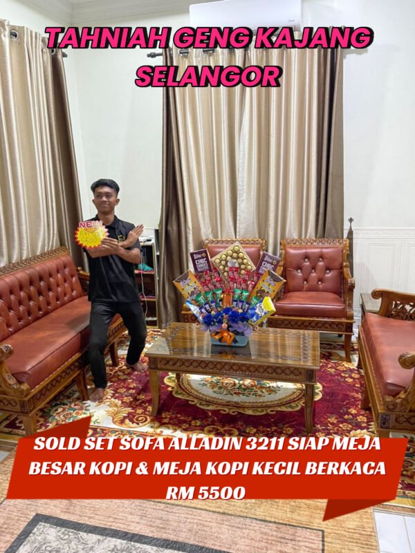 SET SOFA ALADIN 3211+ SIAP MEJA BESAR (1)+ SIAP MEJA KECIL(2) PERCUMA CERMIN KACA (P15) - Image 15