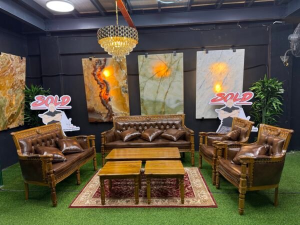 SET SOFA JATI SERBIA 3+2+1+1 + Meja Besar & Meja Kopi kecil 2 [ SPEK BOSS IJAN BOLEH LOMPAT 2024 ] - Image 2
