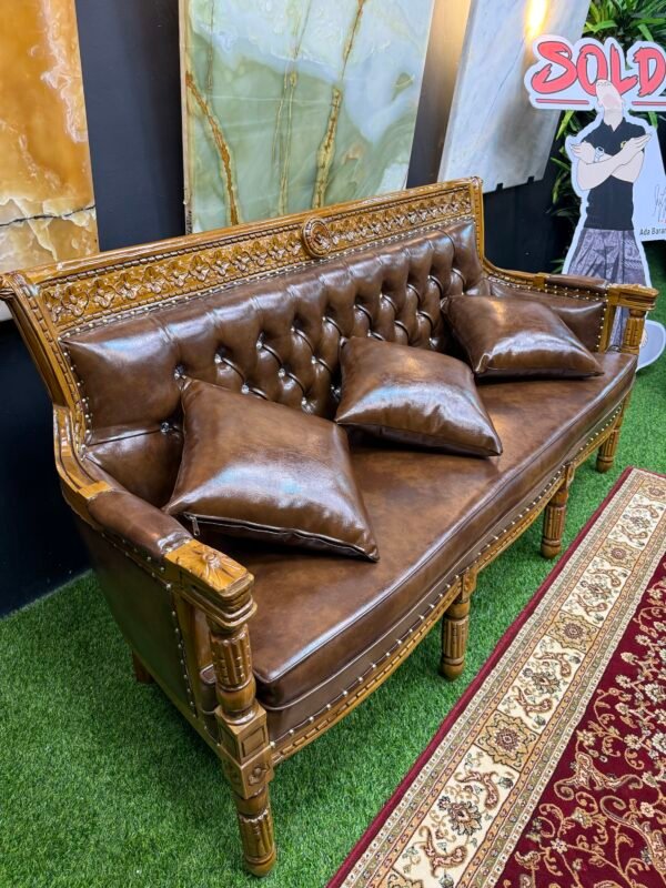 SET SOFA JATI SERBIA 3+2+1+1 + Meja Besar & Meja Kopi kecil 2 [ SPEK BOSS IJAN BOLEH LOMPAT 2024 ] - Image 3