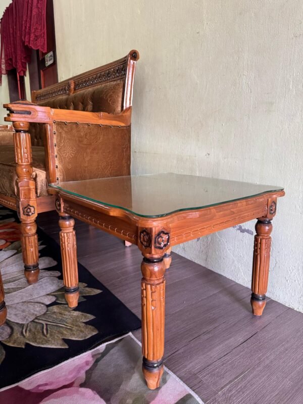 SET SOFA SERBIA 3+2+1+1 SIAP MEJA KOPI BESAR & MEJA KOPI KECIL GRED C (BALDU COKLAT ) - Image 7