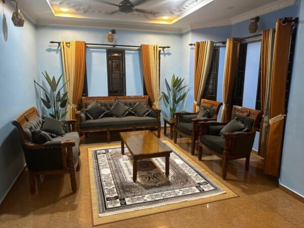 SET SOFA SERBIA BALDU COKLAT GELAP GRED A (3+2+1+1) + MEJA KOPI BESAR (1) & MEJA KOPI KECIL (1 ) NEW ARRIVAL - Image 8