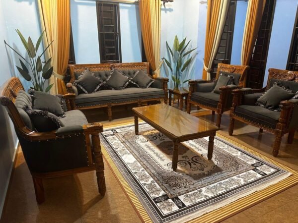 SET SOFA SERBIA BALDU COKLAT GELAP GRED A (3+2+1+1) + MEJA KOPI BESAR (1) & MEJA KOPI KECIL (1 ) NEW ARRIVAL - Image 7