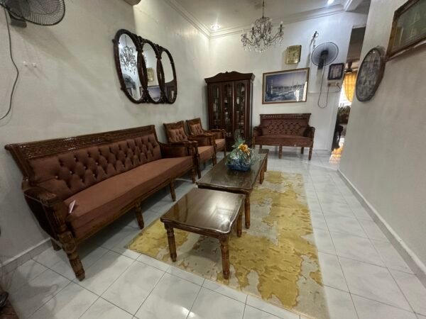 SET SOFA SERBIA 3211 SIAP MEJA BESAR DAN MEJA KOPI KECIL GRED B FINISHING KILAT ( READY STOCK ) - Image 24