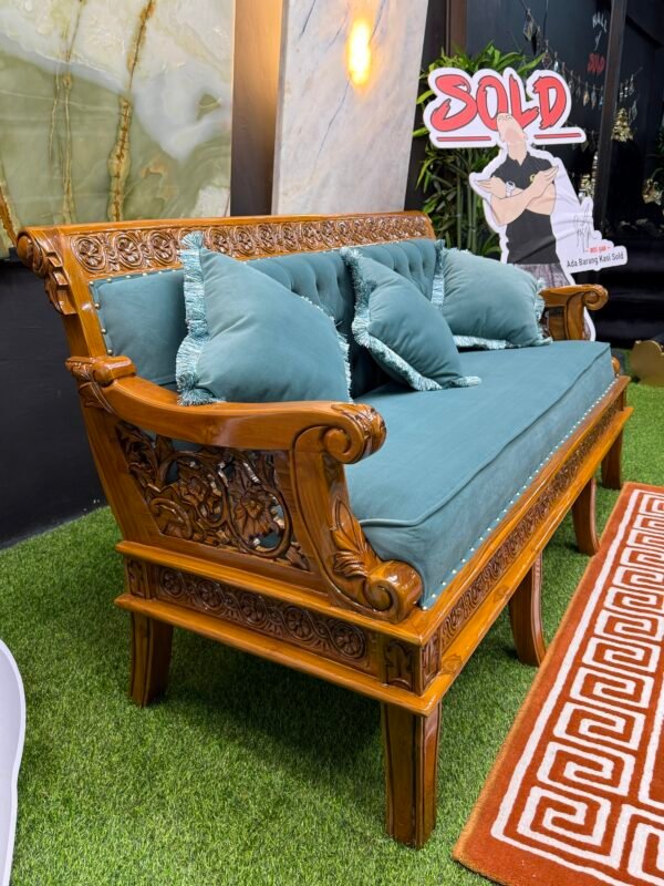 SET ALLADIN 3+2+1+1 BERSERTA MEJA KOPI BESAR DAN MEJA KOPI KECIL GRED A MATERIAL BALDU GRED A - Image 22