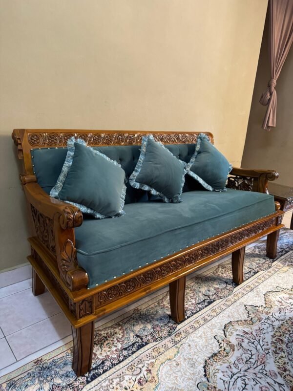 SET ALLADIN 3+2+1+1 BERSERTA MEJA KOPI BESAR DAN MEJA KOPI KECIL GRED A MATERIAL BALDU GRED A - Image 3