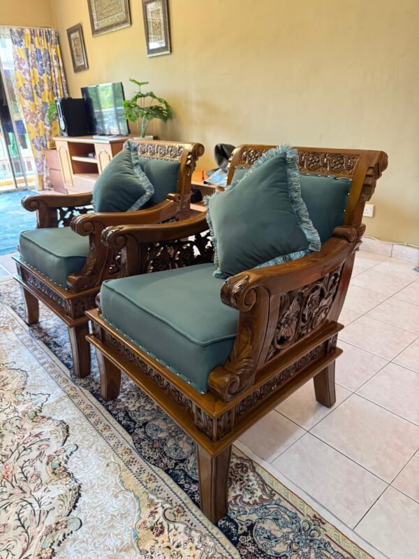 SET ALLADIN 3+2+1+1 BERSERTA MEJA KOPI BESAR DAN MEJA KOPI KECIL GRED A MATERIAL BALDU GRED A - Image 10