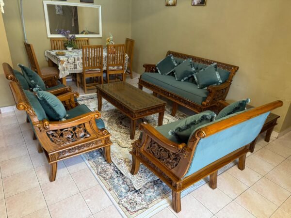 SET ALLADIN 3+2+1+1 BERSERTA MEJA KOPI BESAR DAN MEJA KOPI KECIL GRED A MATERIAL BALDU GRED A - Image 12