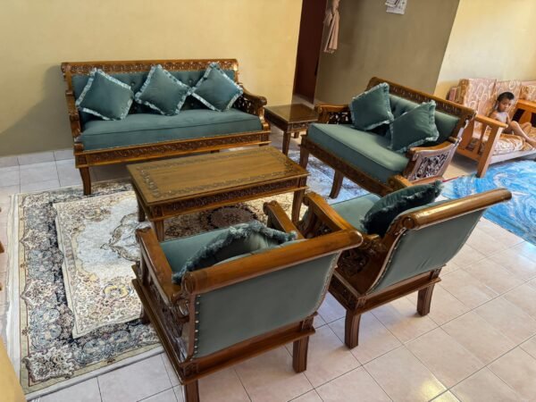 SET ALLADIN 3+2+1+1 BERSERTA MEJA KOPI BESAR DAN MEJA KOPI KECIL GRED A MATERIAL BALDU GRED A - Image 11