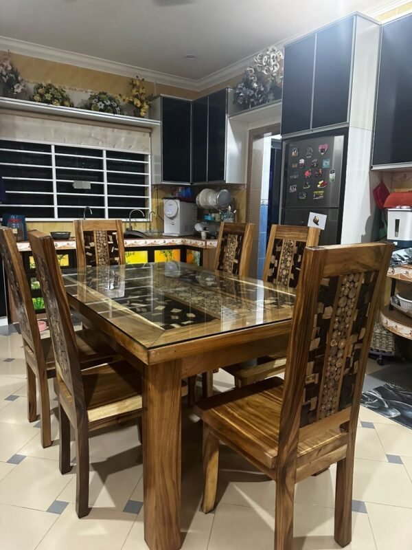 SET MEJA MAKAN TEMBUSU 8 KERUSI – CUSTOM MADE - Image 3