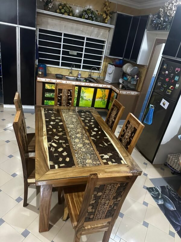SET MEJA MAKAN TEMBUSU 8 KERUSI – CUSTOM MADE