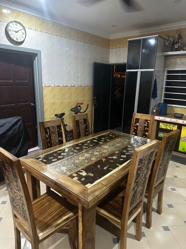 SET MEJA MAKAN TEMBUSU 8 KERUSI – CUSTOM MADE - Image 2