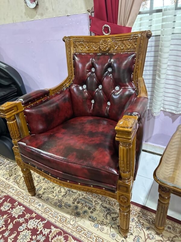 SET SOFA SERBIA 3211 SIAP MEJA BESAR DAN MEJA KOPI KECIL GRED B FINISHING KILAT MATERIAL SYNTHETIC LEATHER ( READY STOCK ) - Image 4