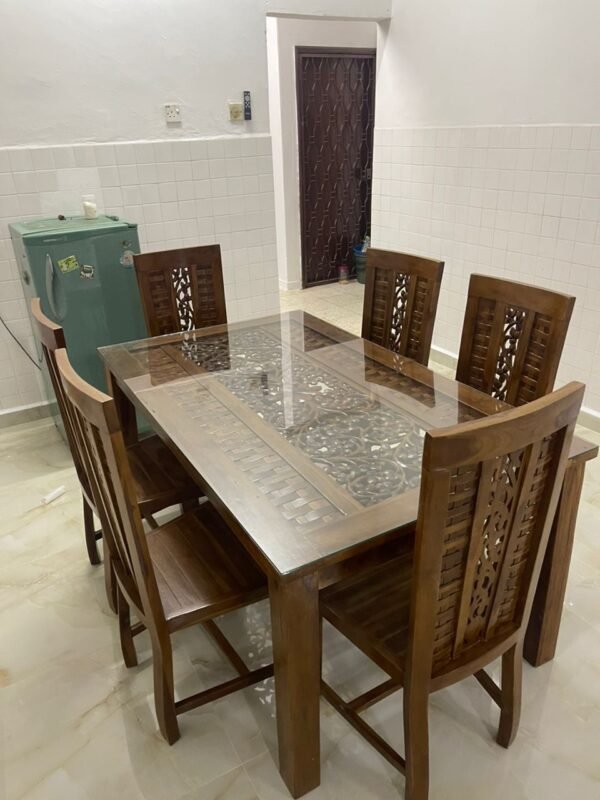 SET MEJA MAKAN MINIMALIST 6 KERUSI – GRED D - Image 5