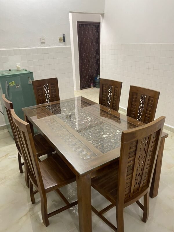 SET MEJA MAKAN MINIMALIST 6 KERUSI – GRED D - Image 2