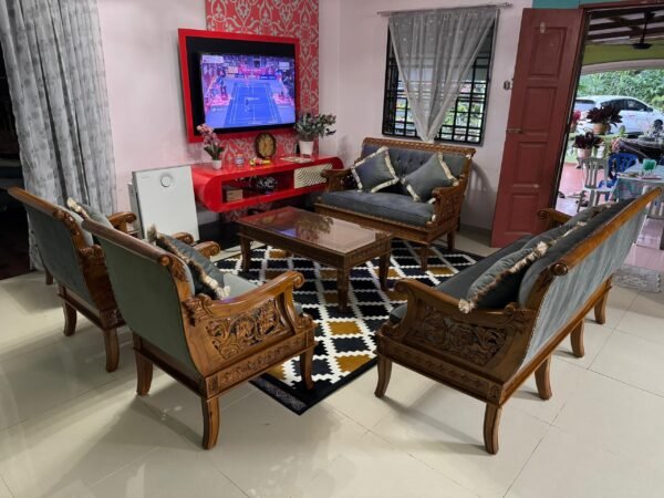 SET SOFA ALLADIN 3211 (3+2+1+1) + Meja Besar + Meja Kopi Kecil 1