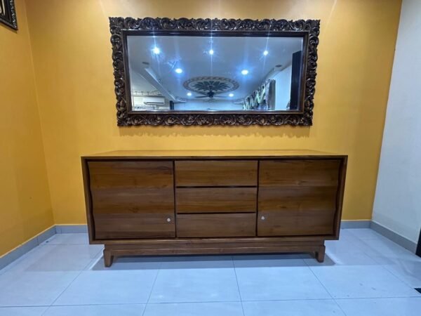 SET COMBO KABINET TV + CERMIN DINDING JATI - Image 7