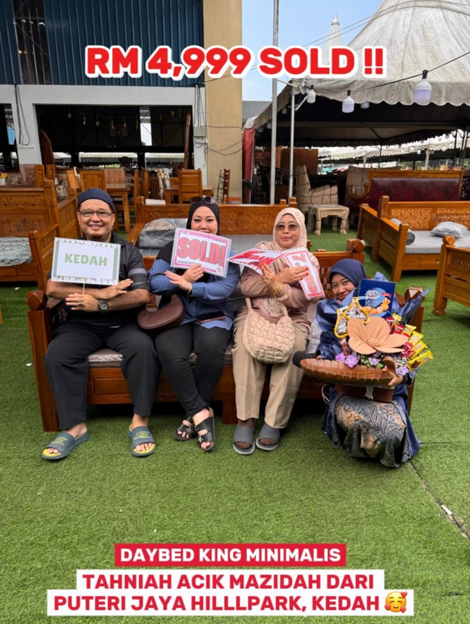 SET COMBO DAYBED KING MINIMALIST DIAMOND + KABINET TEPI READY STOCK