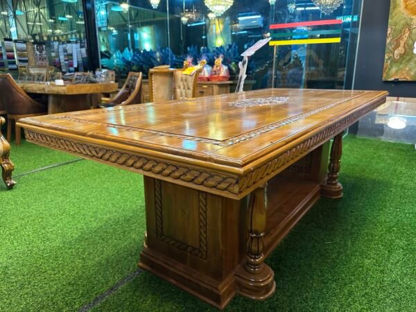 SET MEJA MAKAN GENDONG JATI 8 KERUSI – FINISHING KILAT GRED A - Image 6