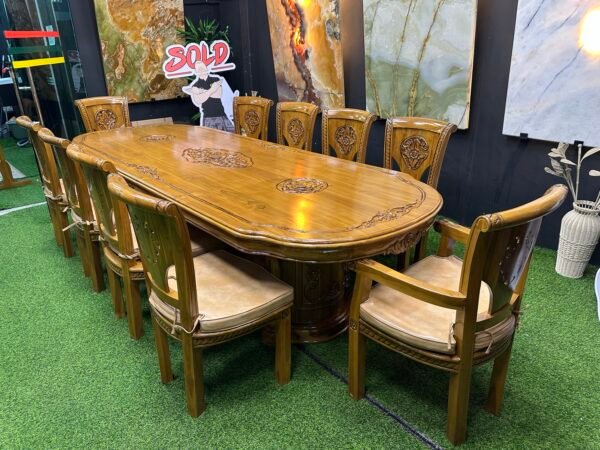 SET MEJA MAKAN JATI 10 KERUSI – FINISHING KILAT GRED A