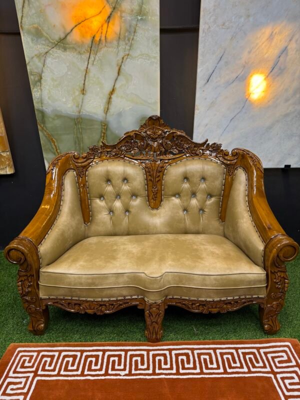 SOFA GANESA POLOS JATI FULL SET – SEMI TPK KAYU JATI PERHUTANI – FINISHING KILAT GRED A - Image 7