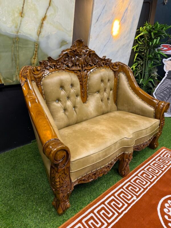 SOFA GANESA POLOS JATI FULL SET – SEMI TPK KAYU JATI PERHUTANI – FINISHING KILAT GRED A - Image 10