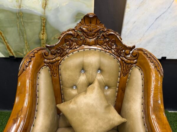 SOFA GANESA POLOS JATI FULL SET – SEMI TPK KAYU JATI PERHUTANI – FINISHING KILAT GRED A - Image 14