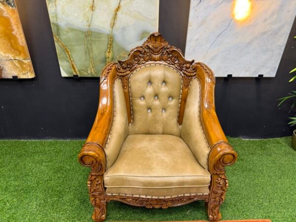 SOFA GANESA POLOS JATI FULL SET – SEMI TPK KAYU JATI PERHUTANI – FINISHING KILAT GRED A - Image 13