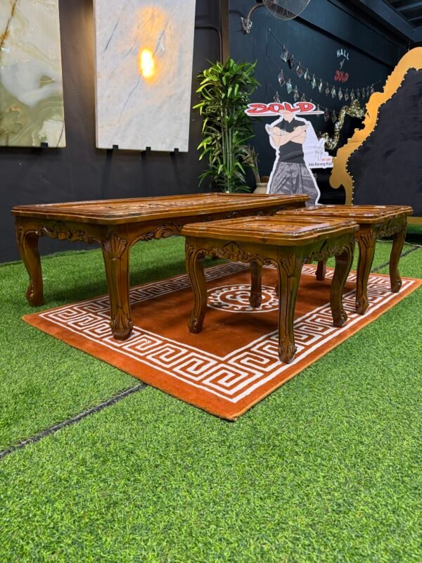 SOFA GANESA POLOS JATI FULL SET – SEMI TPK KAYU JATI PERHUTANI – FINISHING KILAT GRED A - Image 15