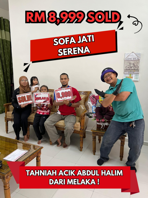 SOFA SERENA JATI FULL SET - FINISHING GRED B KILANG P 6 ( TOP JUALAN ONLINE DAN WALKIN )